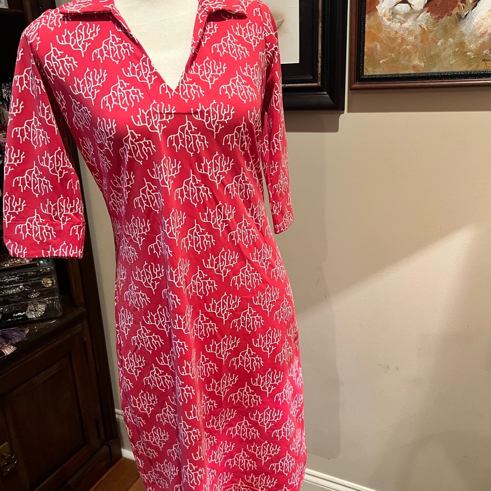 Katherine Way Coral and White Dress